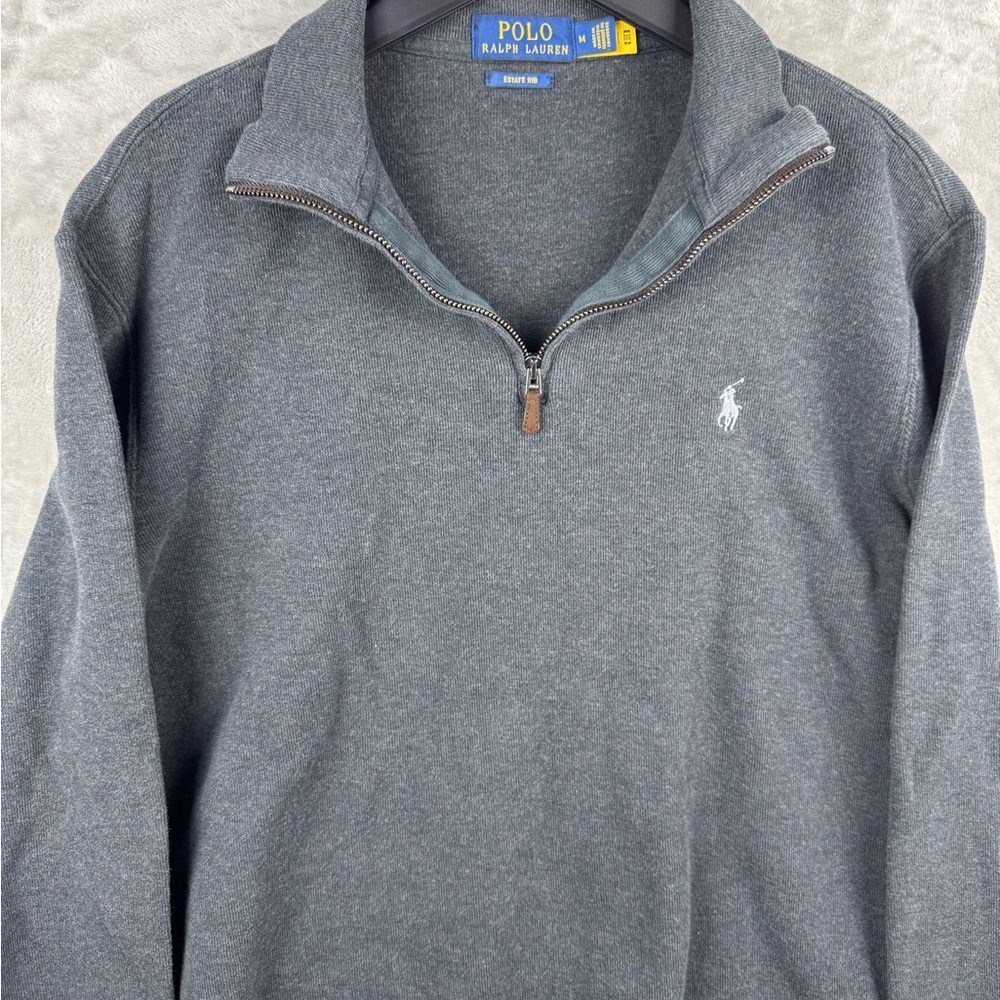 Polo Ralph Lauren Quarter Zip Pullover Estate Rib Mens Medium Utility Preppy‎